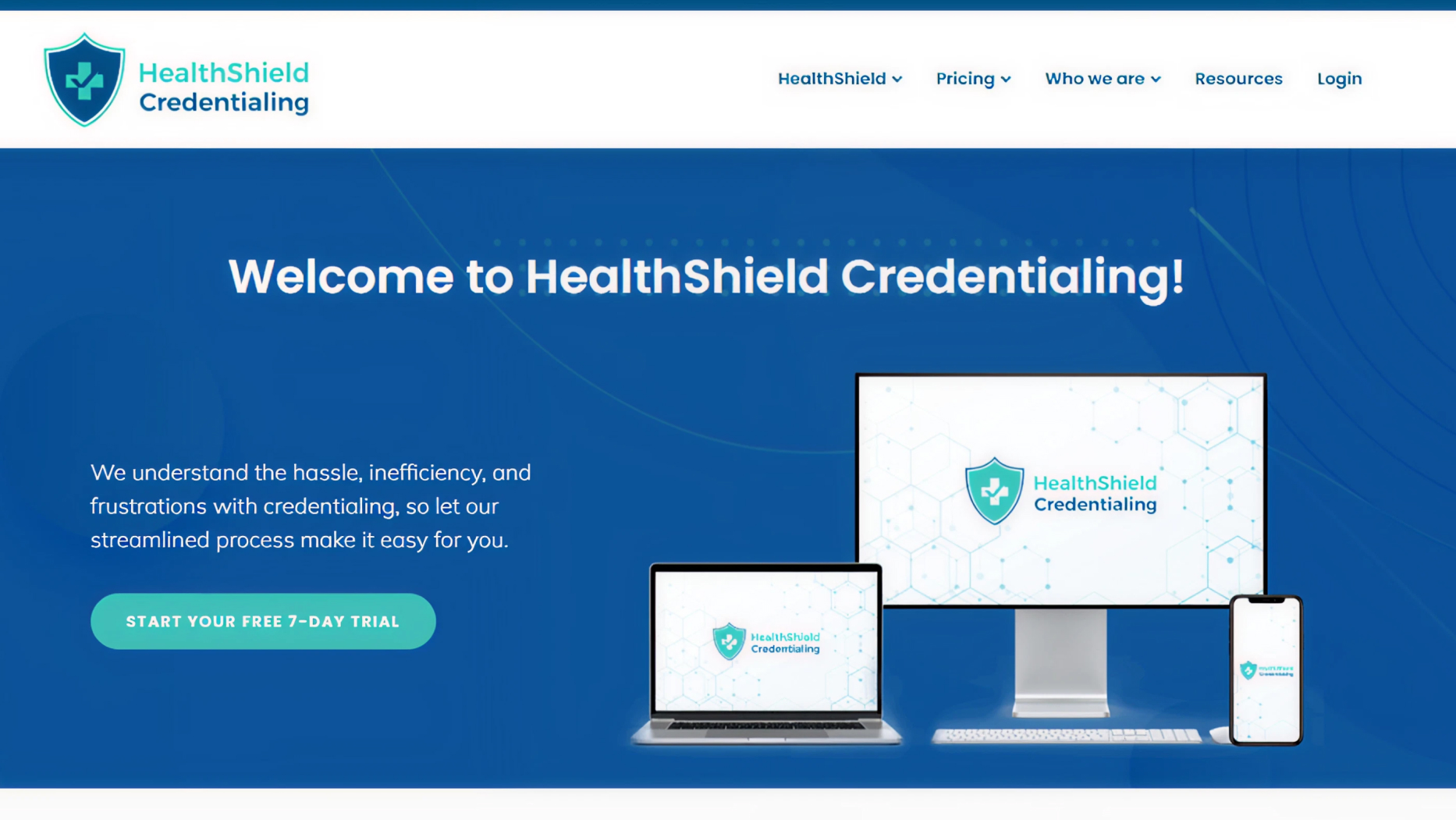 HealthShield Credentialing platform interface