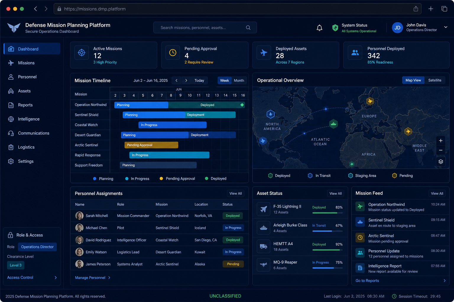 Advanced Mission Planning Platform interface