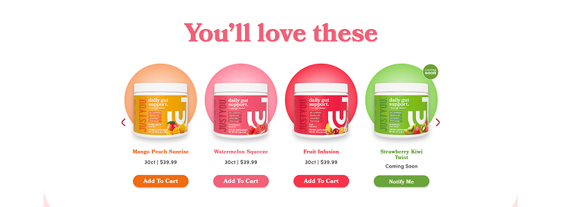 JustYou optimized Shopify checkout experience