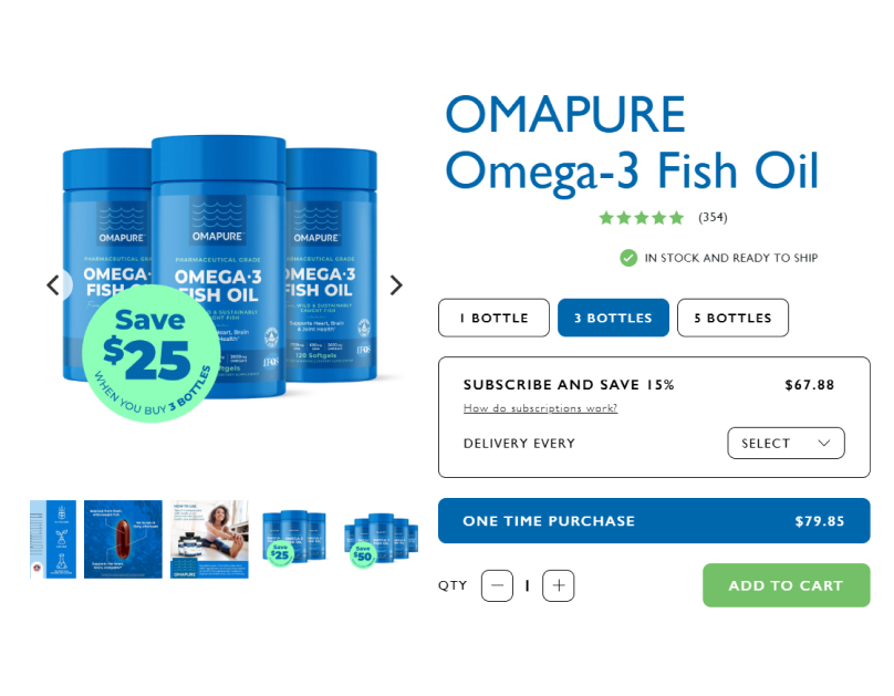 Omapure wellness supplement storefront homepage