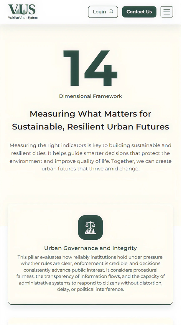 Veridian Urban Systems concept dashboard
