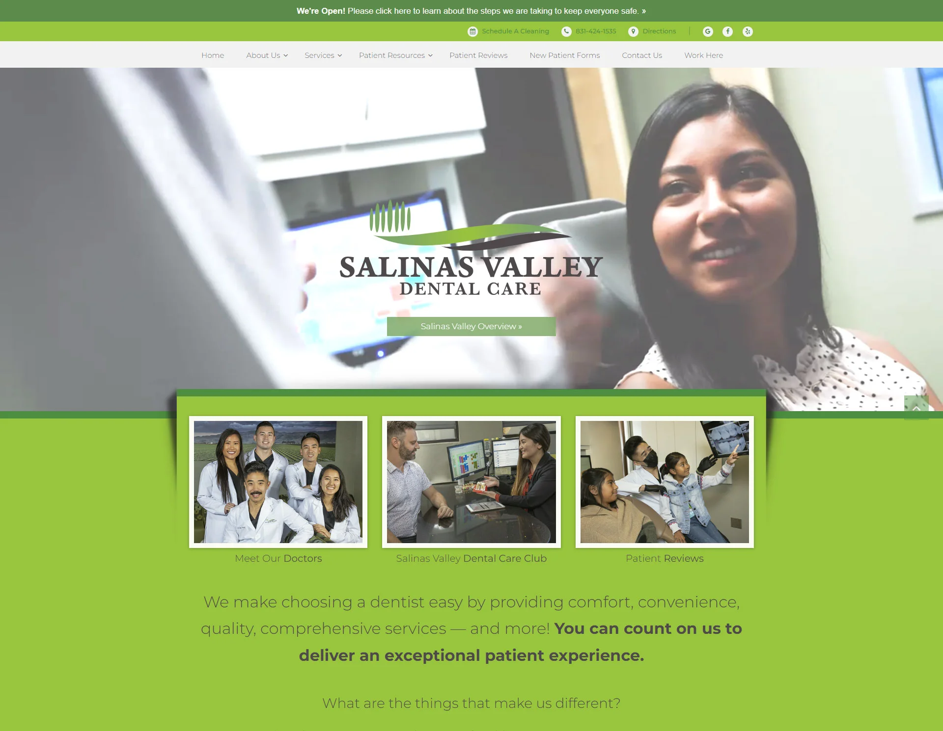 Salinas Valley Dental Care - Wordpress web development Services