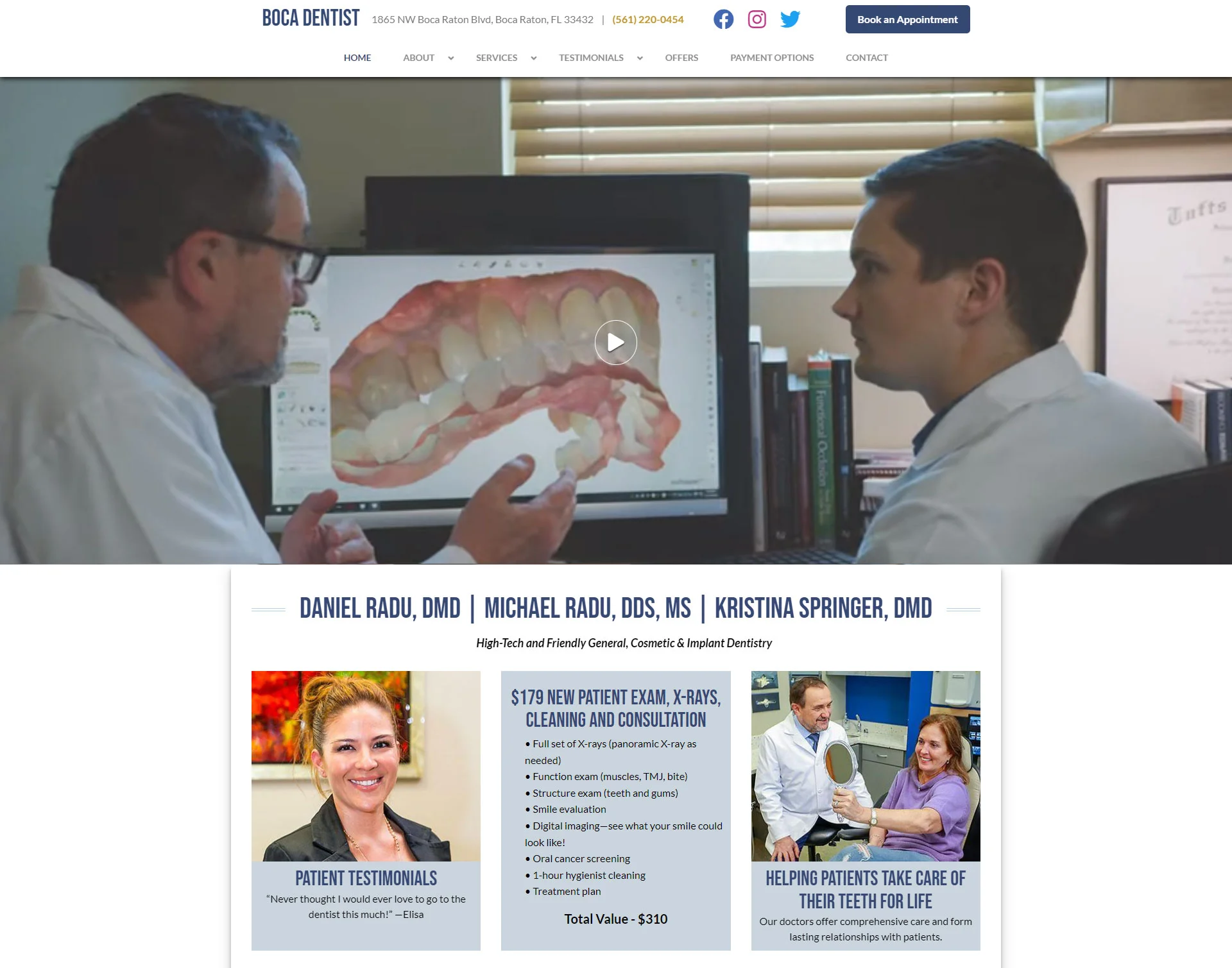 Boca Dentist - custom wordpress website design