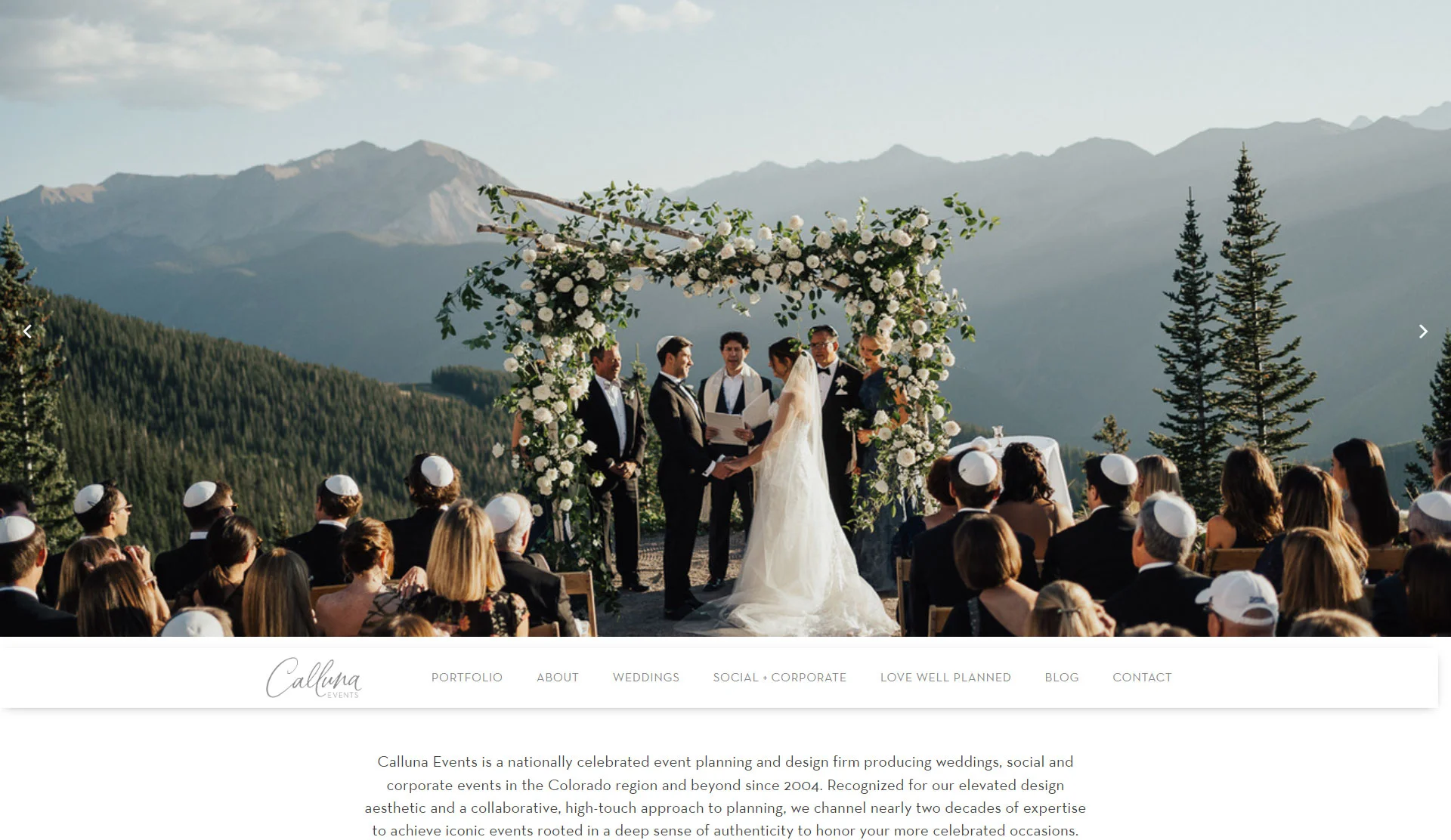 Calluna Events - custom wordpress website development