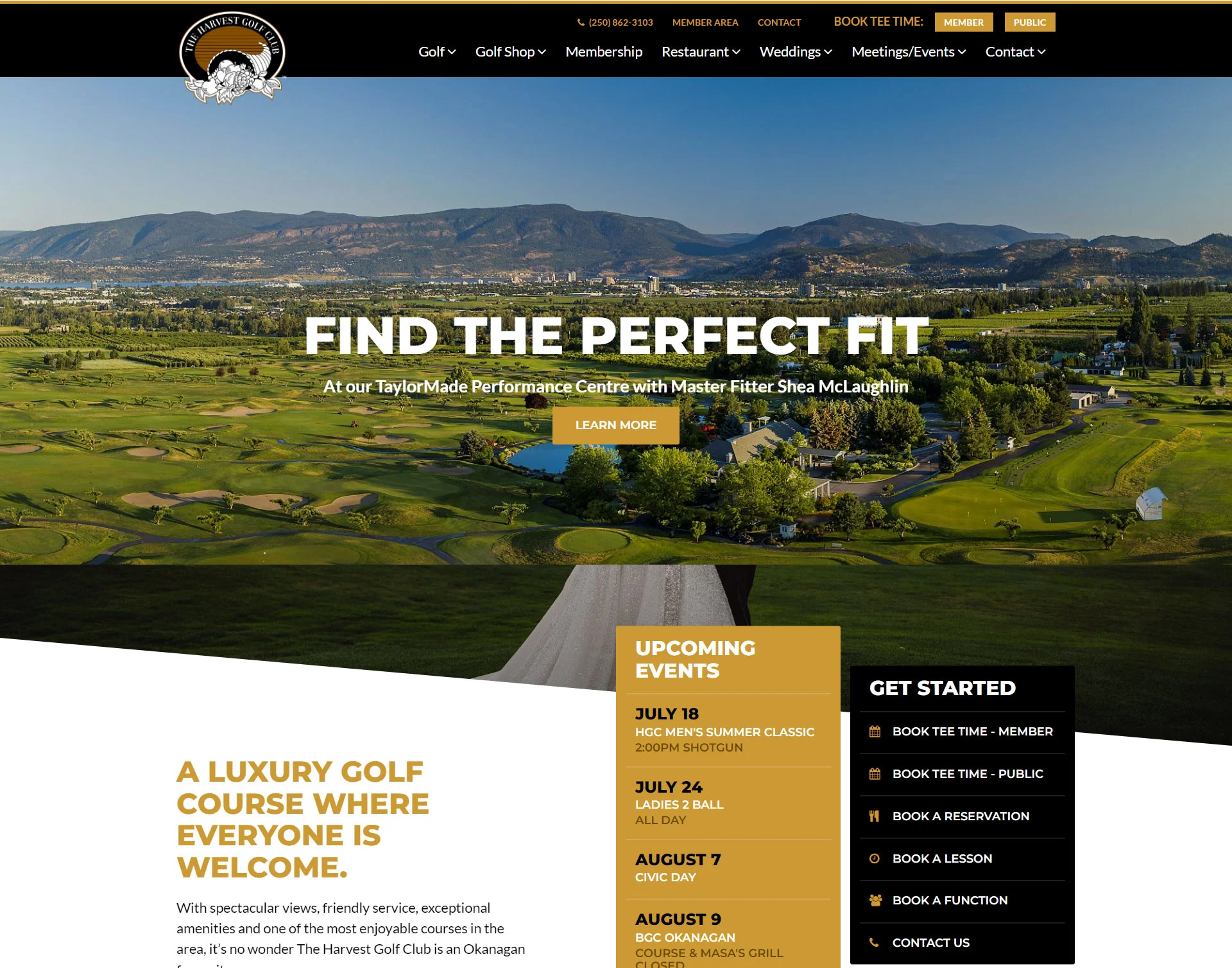 Harvest Golf - php development services