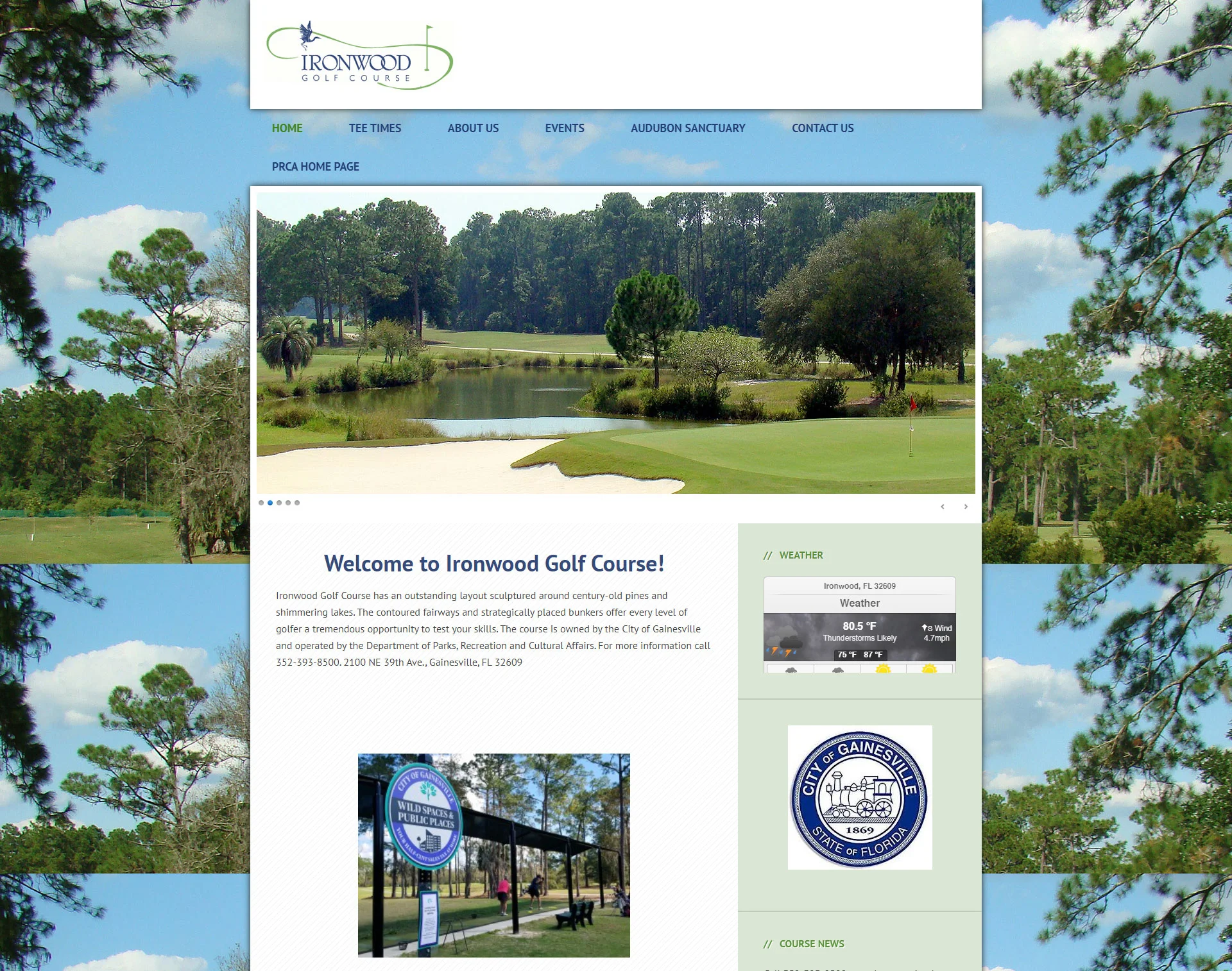 Ironwood Golf Course - custom wordpress website design