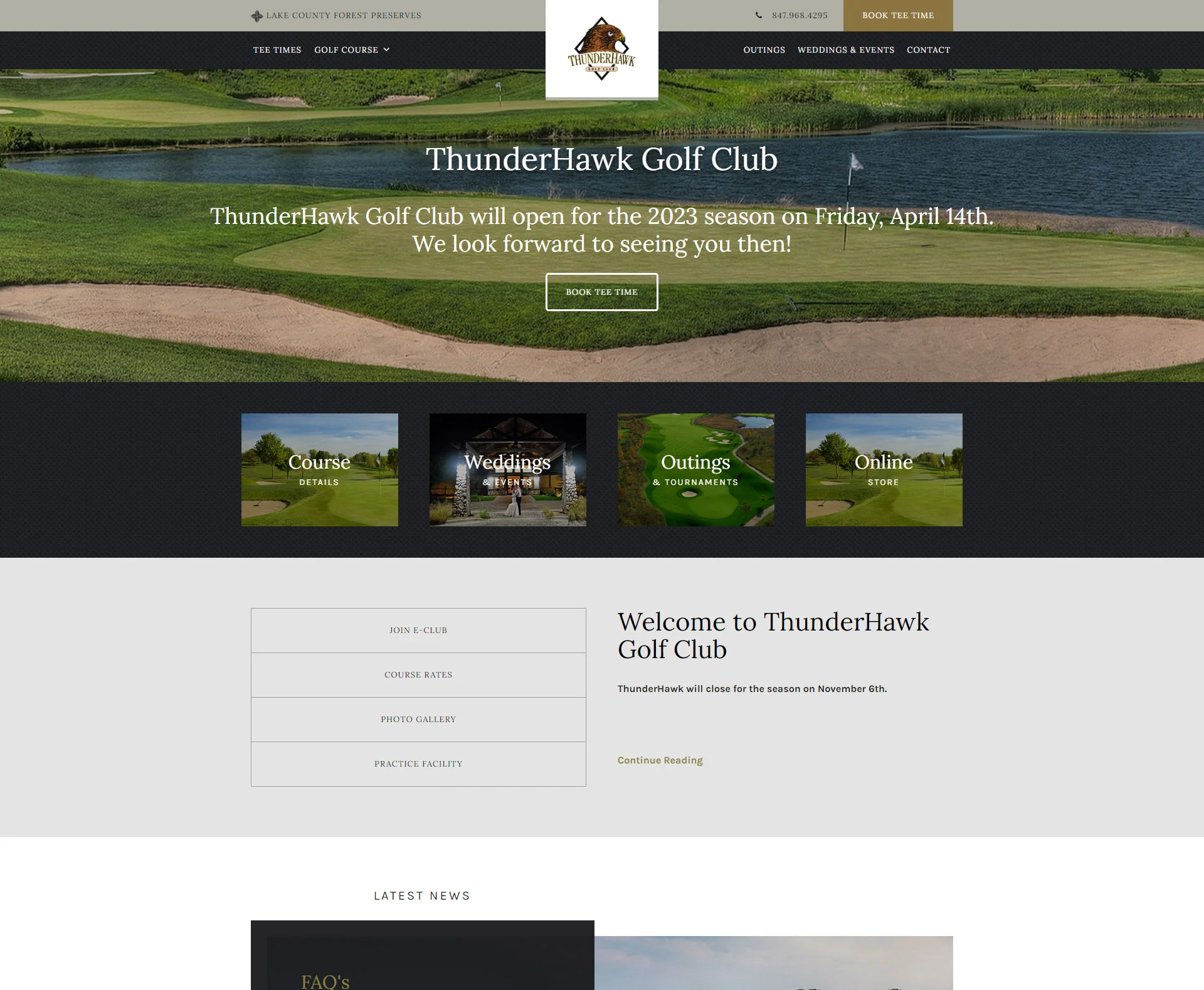 Thunder Hawk Golf Club - custom web solutions